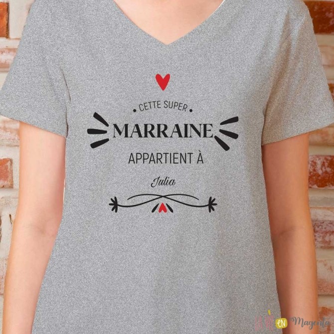 T-shirt cette super marraine appartient à