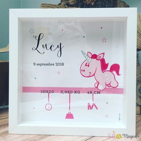 Cadre Personnalise Infos Naissance Petite Licorne