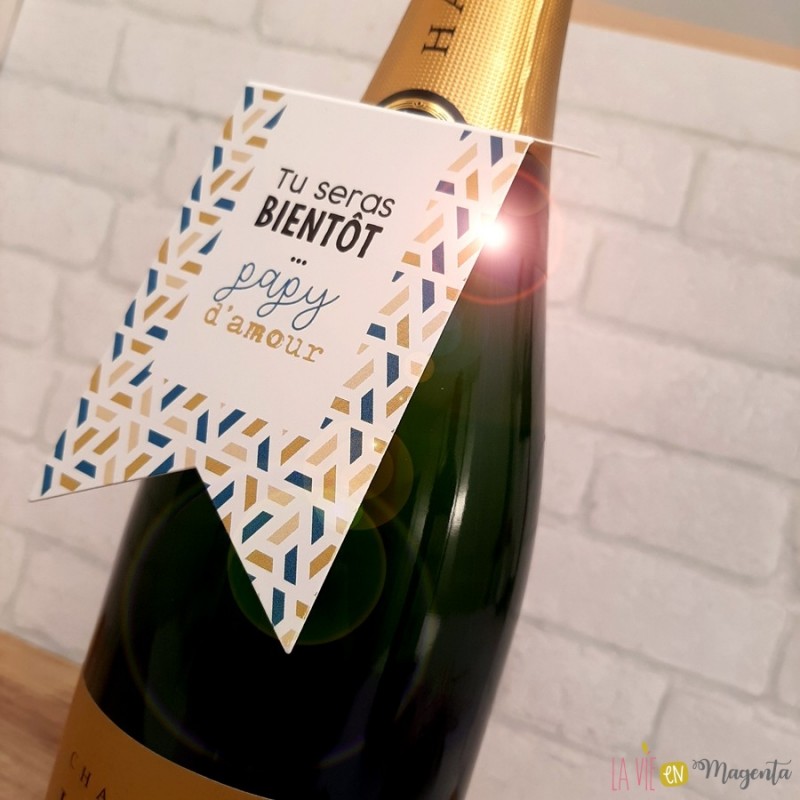 Étiquette Champagne annonce grossesse BÉBÉ EST EN ROUTE